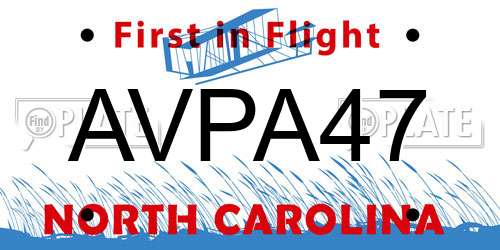 AVPA47 North Carolina License Plate