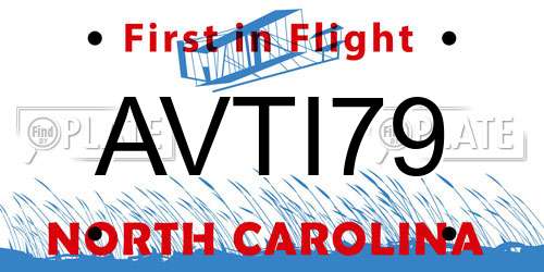 AVTI79 North Carolina License Plate