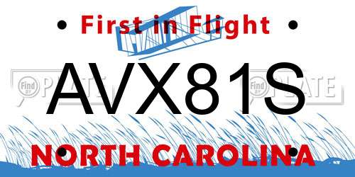 AVX81S North Carolina License Plate
