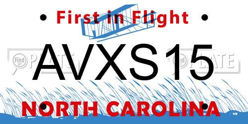 AVXS15 North Carolina License Plate