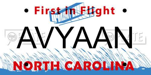 AVYAAN North Carolina License Plate