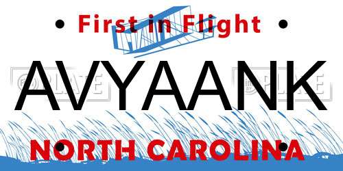 AVYAANK North Carolina License Plate