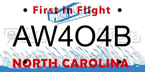 AW4O4B North Carolina License Plate