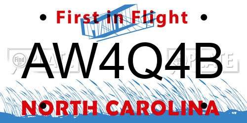 AW4Q4B North Carolina License Plate