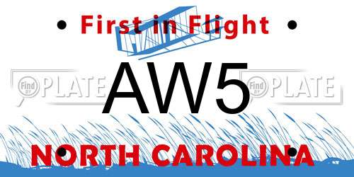 AW5 North Carolina License Plate