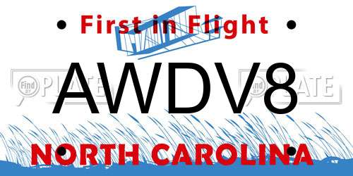 AWDV8 North Carolina License Plate