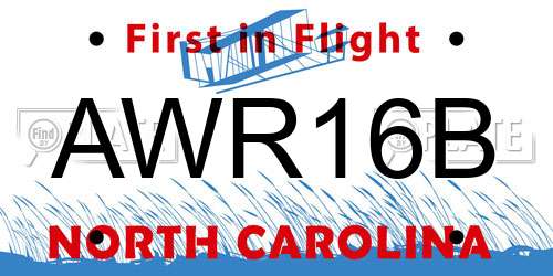 AWR16B North Carolina License Plate