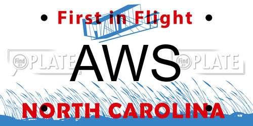 AWS North Carolina License Plate