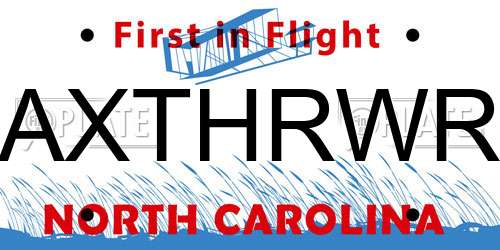 AXTHRWR North Carolina License Plate