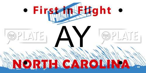 AY North Carolina License Plate