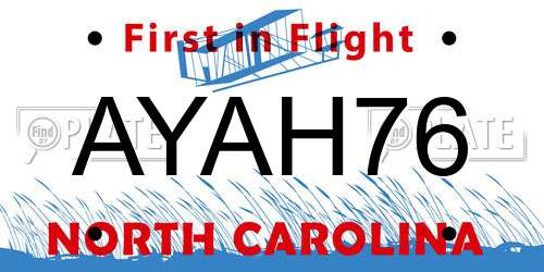 AYAH76 North Carolina License Plate