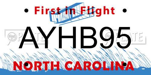 AYHB95 North Carolina License Plate