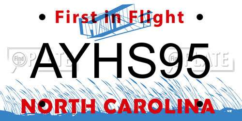 AYHS95 North Carolina License Plate