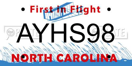 AYHS98 North Carolina License Plate