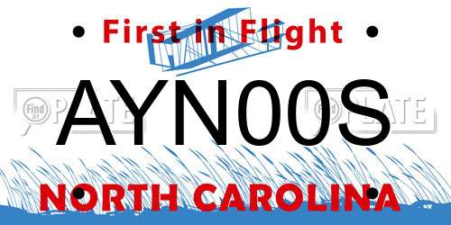 AYN00S North Carolina License Plate