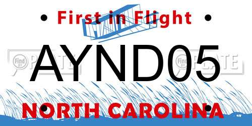 AYND05 North Carolina License Plate