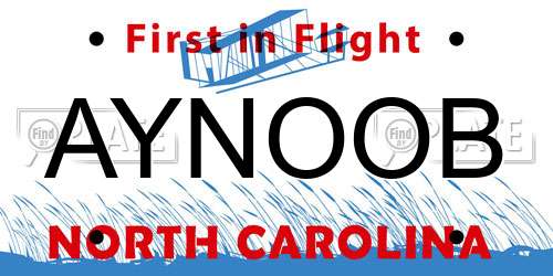 AYNOOB North Carolina License Plate