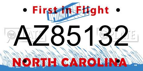 AZ85132 North Carolina License Plate