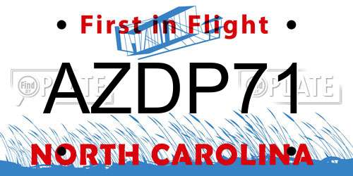 AZDP71 North Carolina License Plate