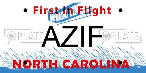 AZIF North Carolina License Plate