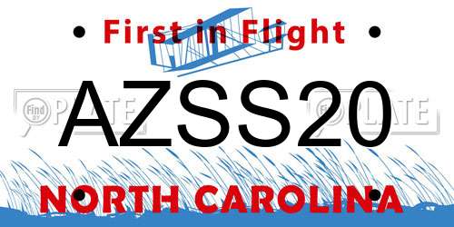 AZSS20 North Carolina License Plate