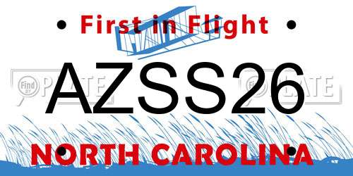 AZSS26 North Carolina License Plate