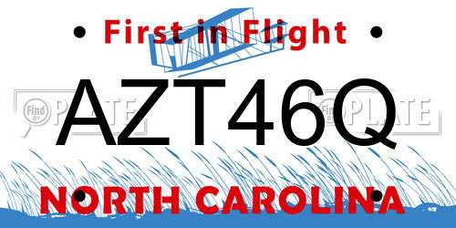 AZT46Q North Carolina License Plate
