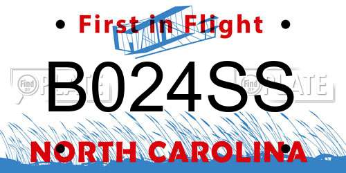 B024SS North Carolina License Plate