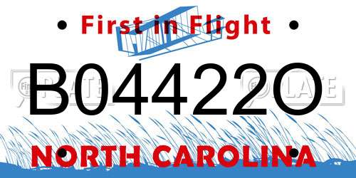 B04422O North Carolina License Plate