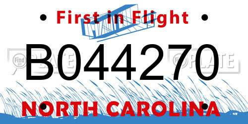 B044270 North Carolina License Plate