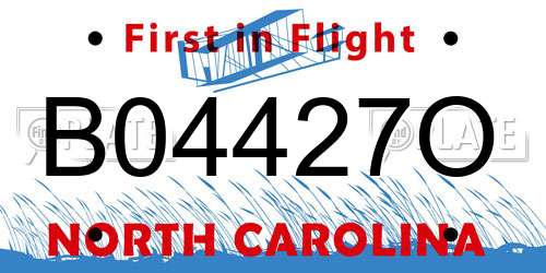 B04427O North Carolina License Plate