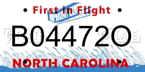 B04472O North Carolina License Plate