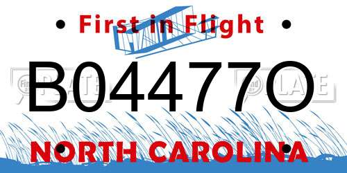 B04477O North Carolina License Plate