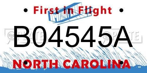 B04545A North Carolina License Plate