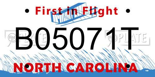 B05071T North Carolina License Plate