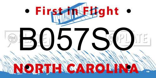 B057SO North Carolina License Plate
