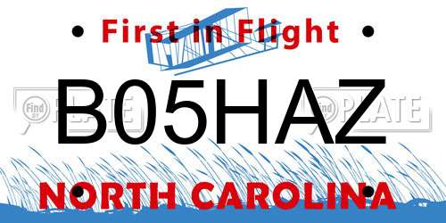 B05HAZ North Carolina License Plate