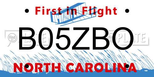 B05ZBO North Carolina License Plate