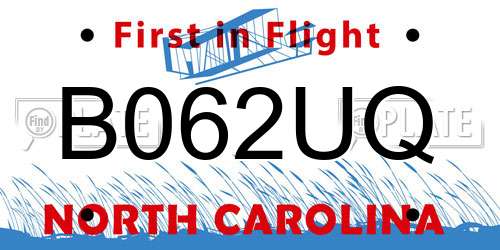 B062UQ North Carolina License Plate