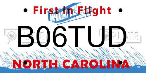 B06TUD North Carolina License Plate