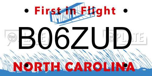 B06ZUD North Carolina License Plate
