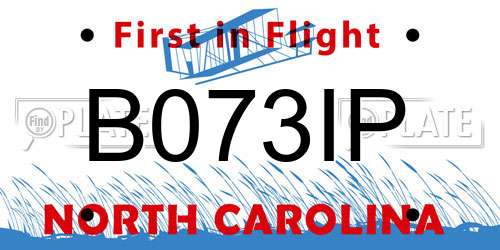 B073IP North Carolina License Plate