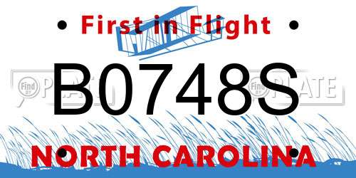 B0748S North Carolina License Plate