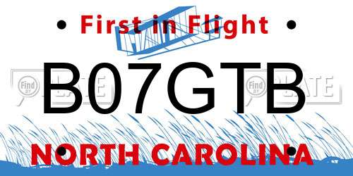 B07GTB North Carolina License Plate