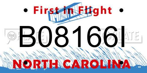 B08166I North Carolina License Plate