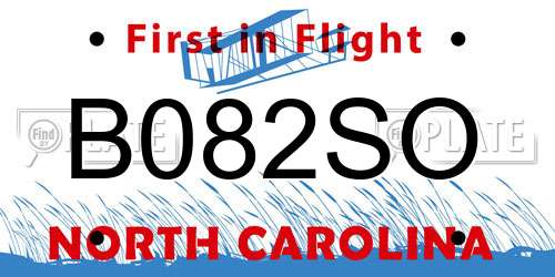 B082SO North Carolina License Plate