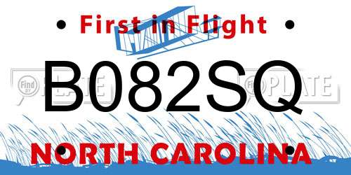 B082SQ North Carolina License Plate