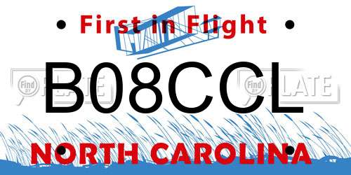 B08CCL North Carolina License Plate