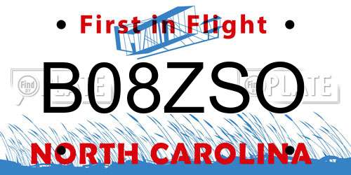 B08ZSO North Carolina License Plate