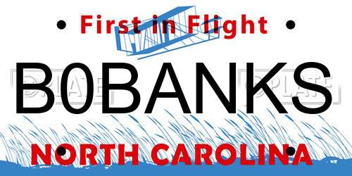 B0BANKS North Carolina License Plate